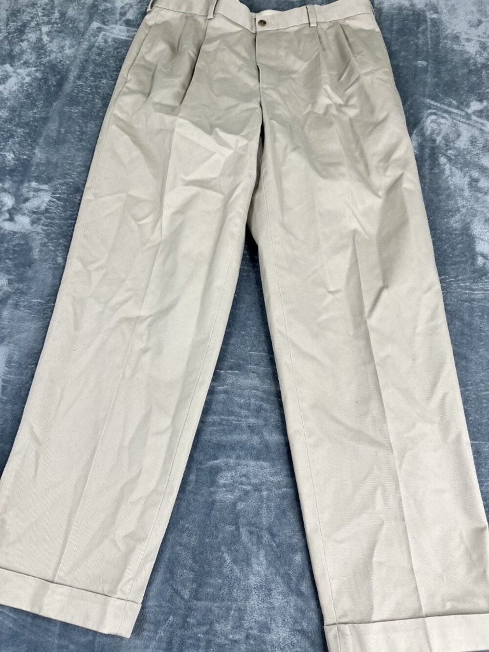 Brooks Brothers Mens Beige Pleated Chino Pants 37x32
